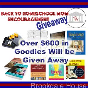 Back To School Homeschool Mom Encouragement Giveaway!! Over $600 worth of goodies up for grabs, and THREE winners.